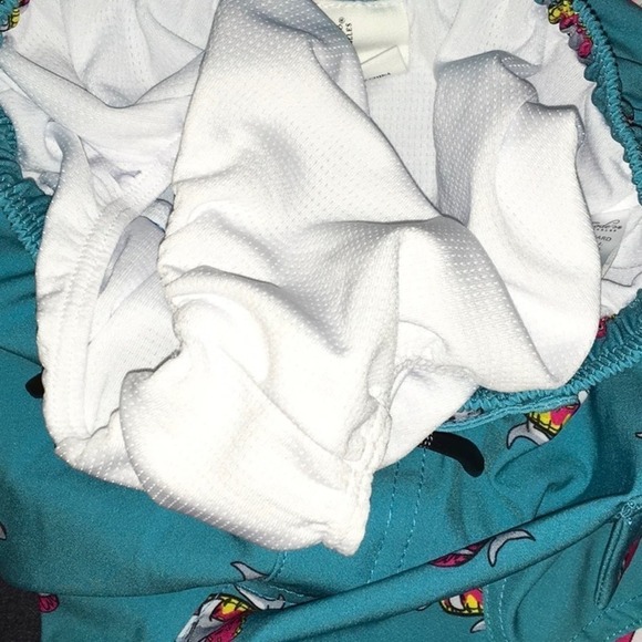 Sovereign Code Teal Pool Shark Swimming Trunks Boys Size 4 New Without Tags - Picture 5 of 6